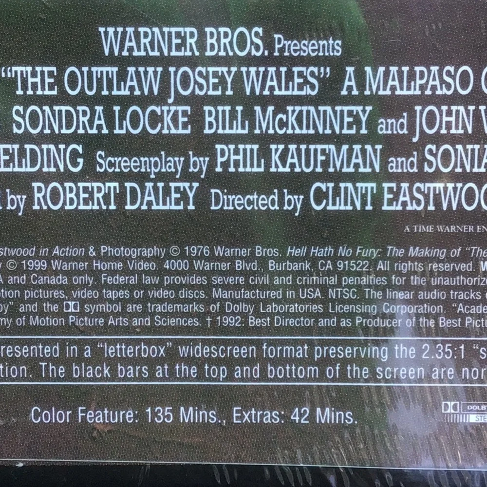 Sealed VHS “ The Outlaw Josey Wales”, 1976 Special Edition